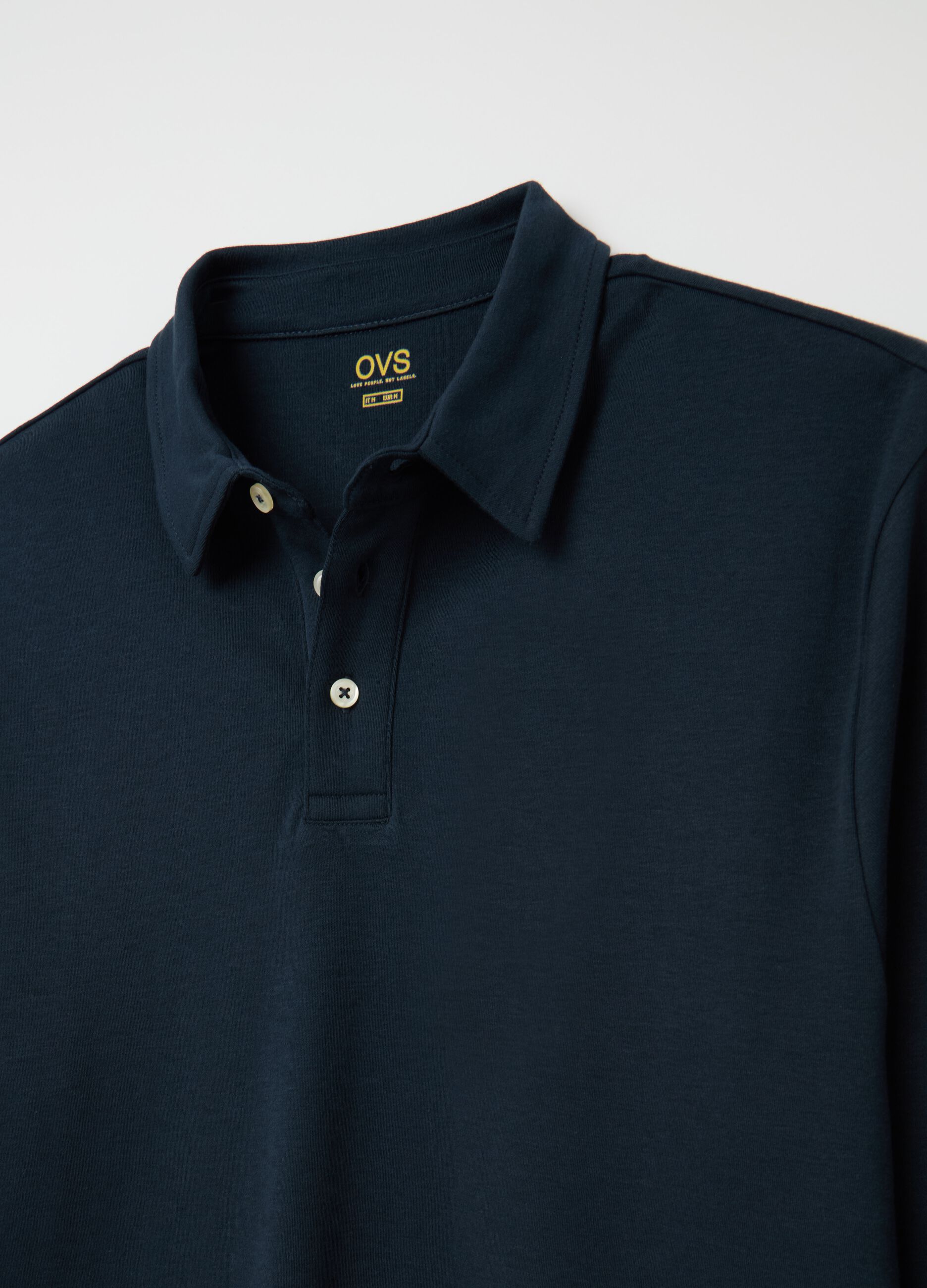 Polo in cotone a maniche lunghe Blu scuro da Uomo OVS