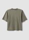 Girls' oversized fit green pure cotton T-shirt_1