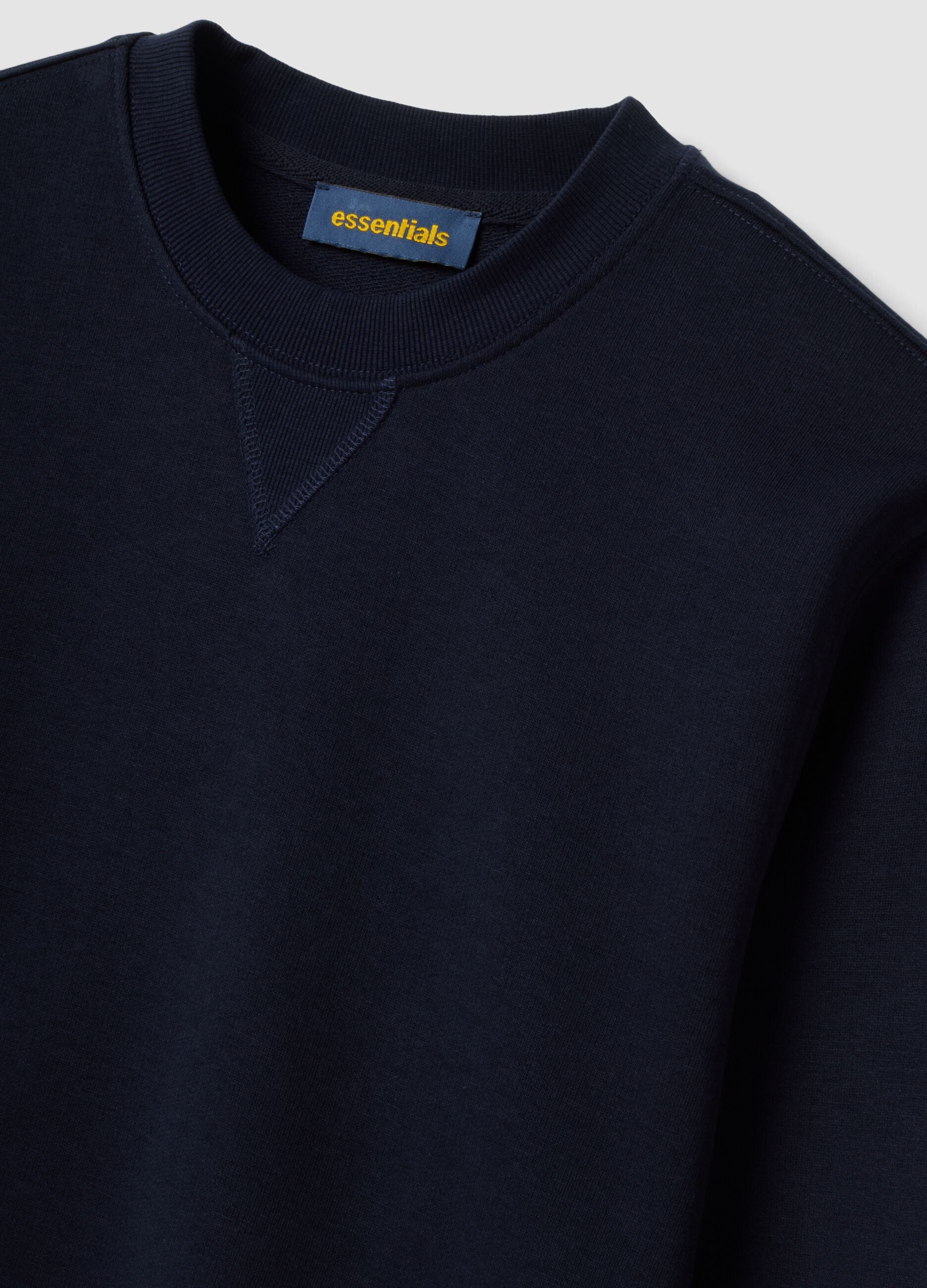 Blue crew-neck sweatshirt in cotton blend, regular fit