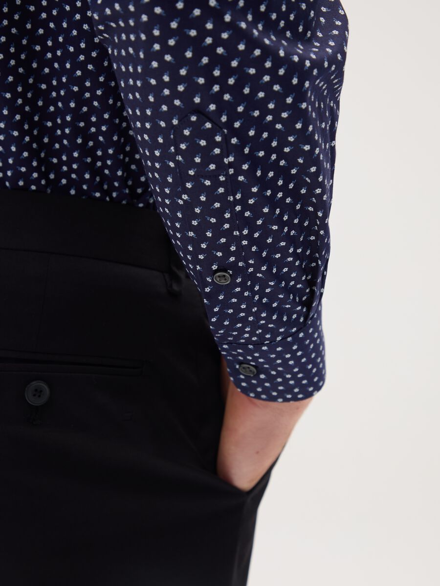 Regular fit blue cotton shirt_3