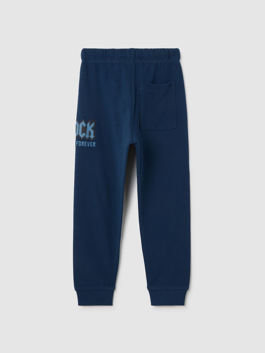 Jogger da bambino in puro cotone neri regular fit_1