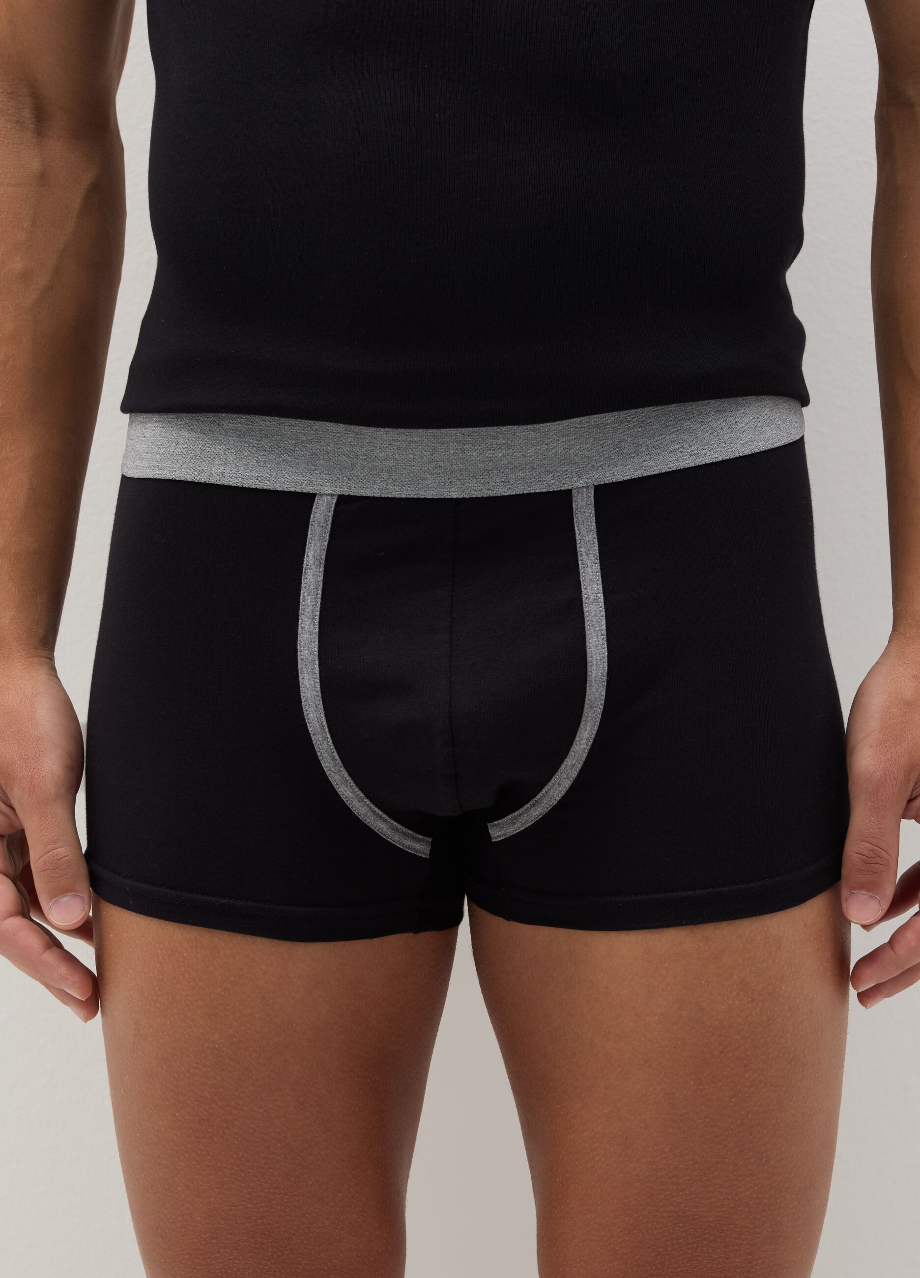 Tripack boxer con dettagli a contrasto