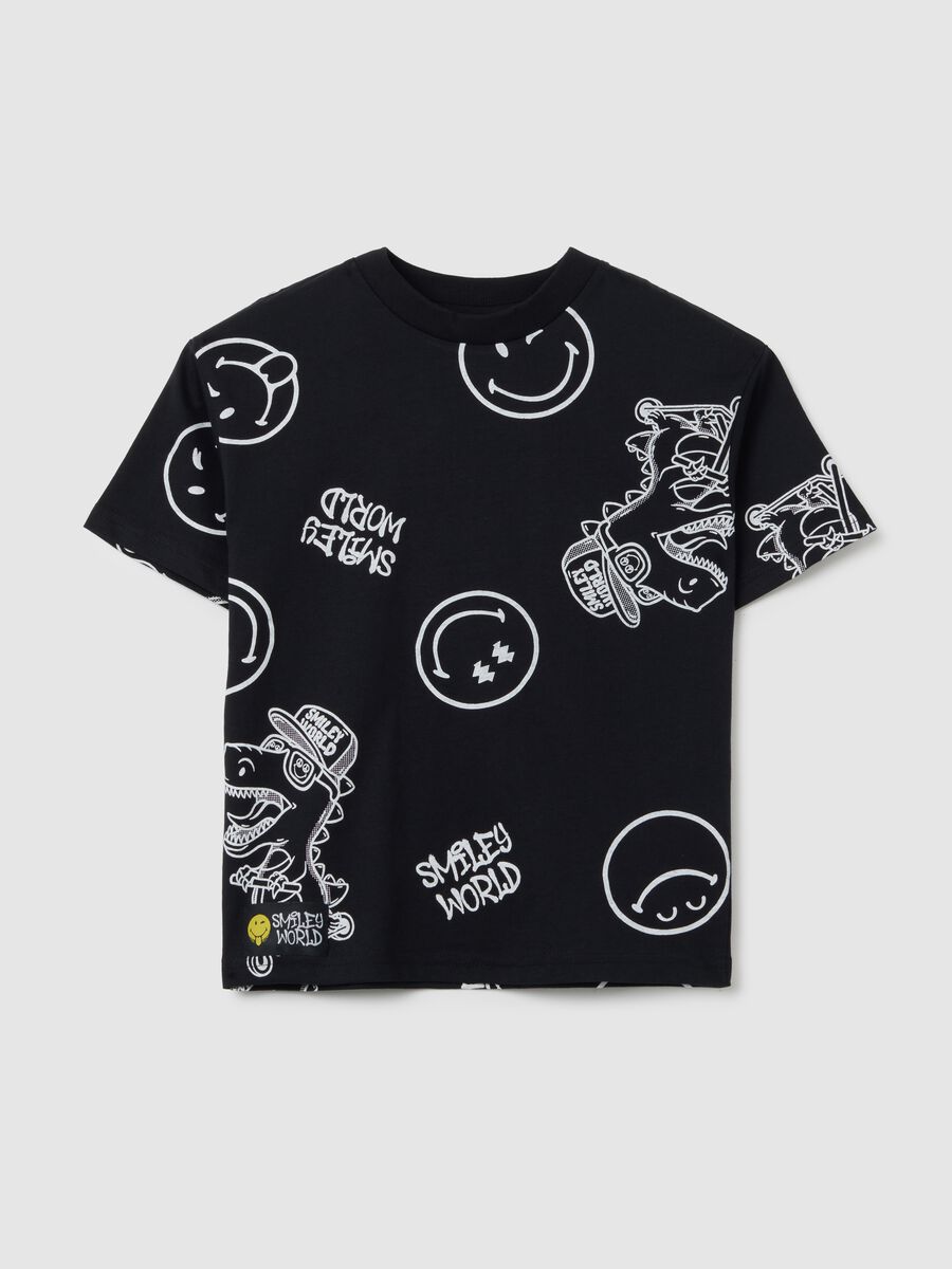 Black regular fit pure cotton children's t-shirt_0