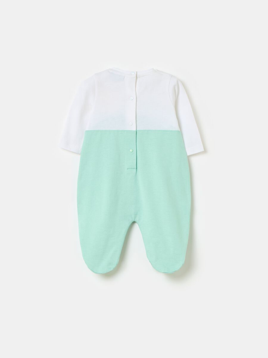 Organic cotton onesie with feet and print_1