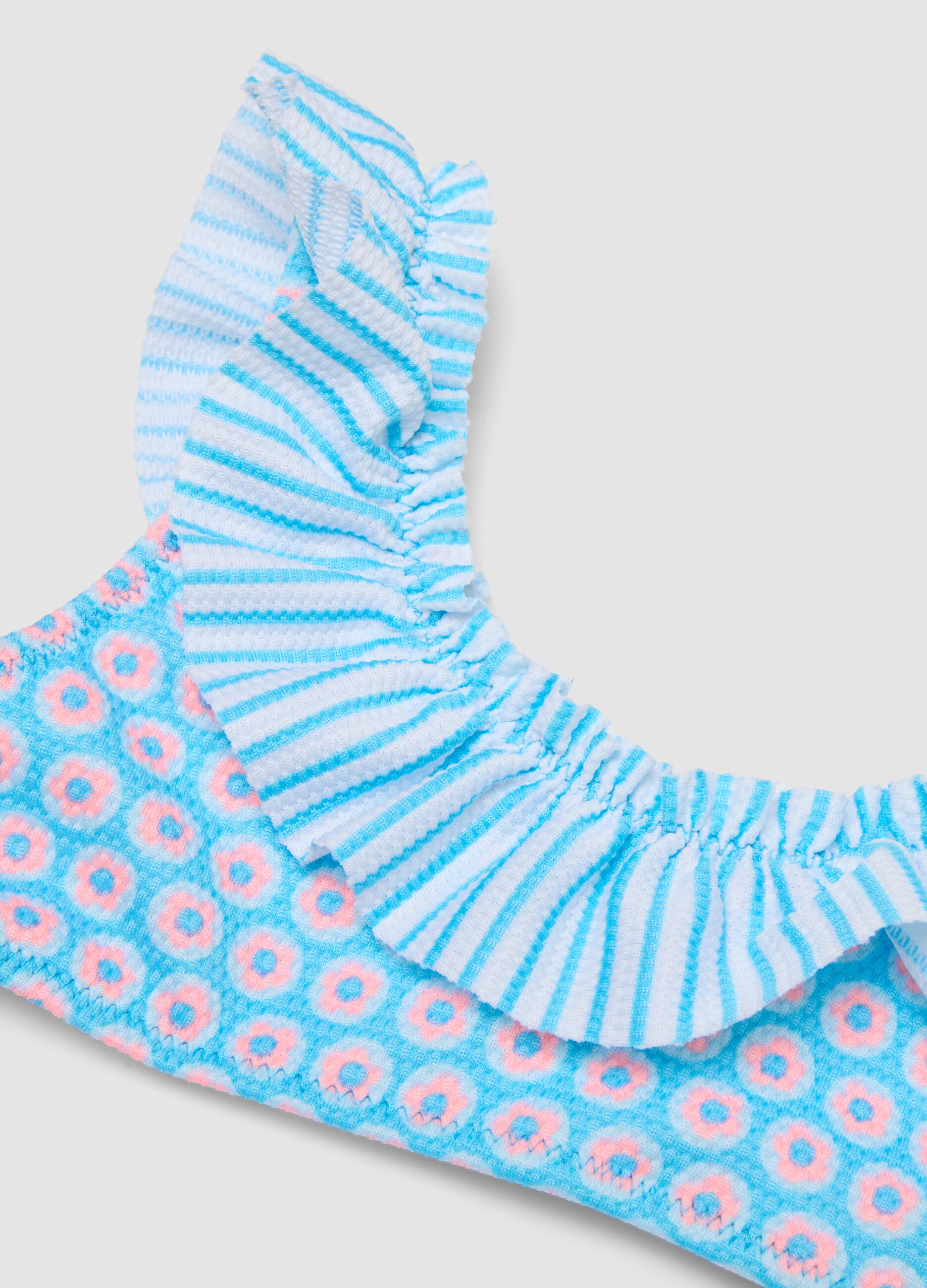 Blue ruffled bikini for girls