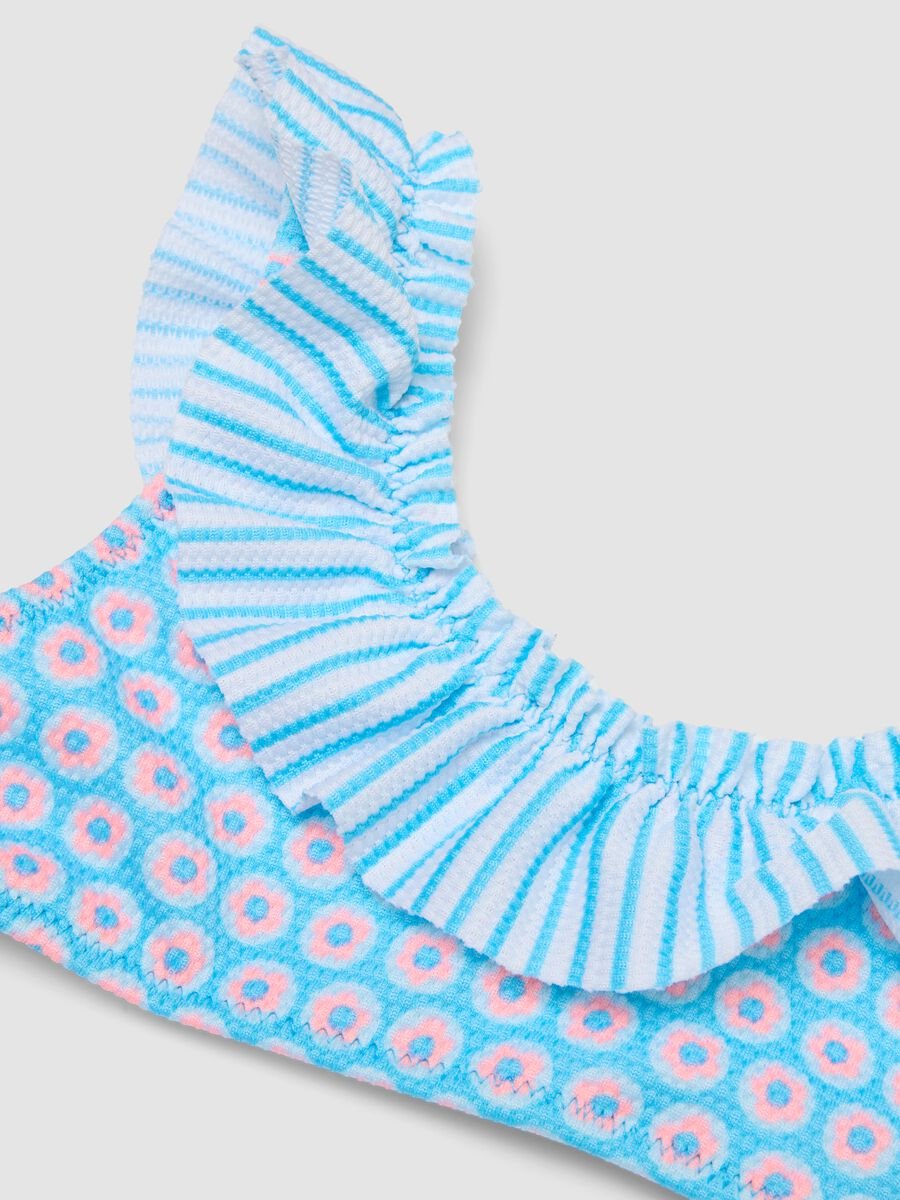 Blue ruffled bikini for girls_2