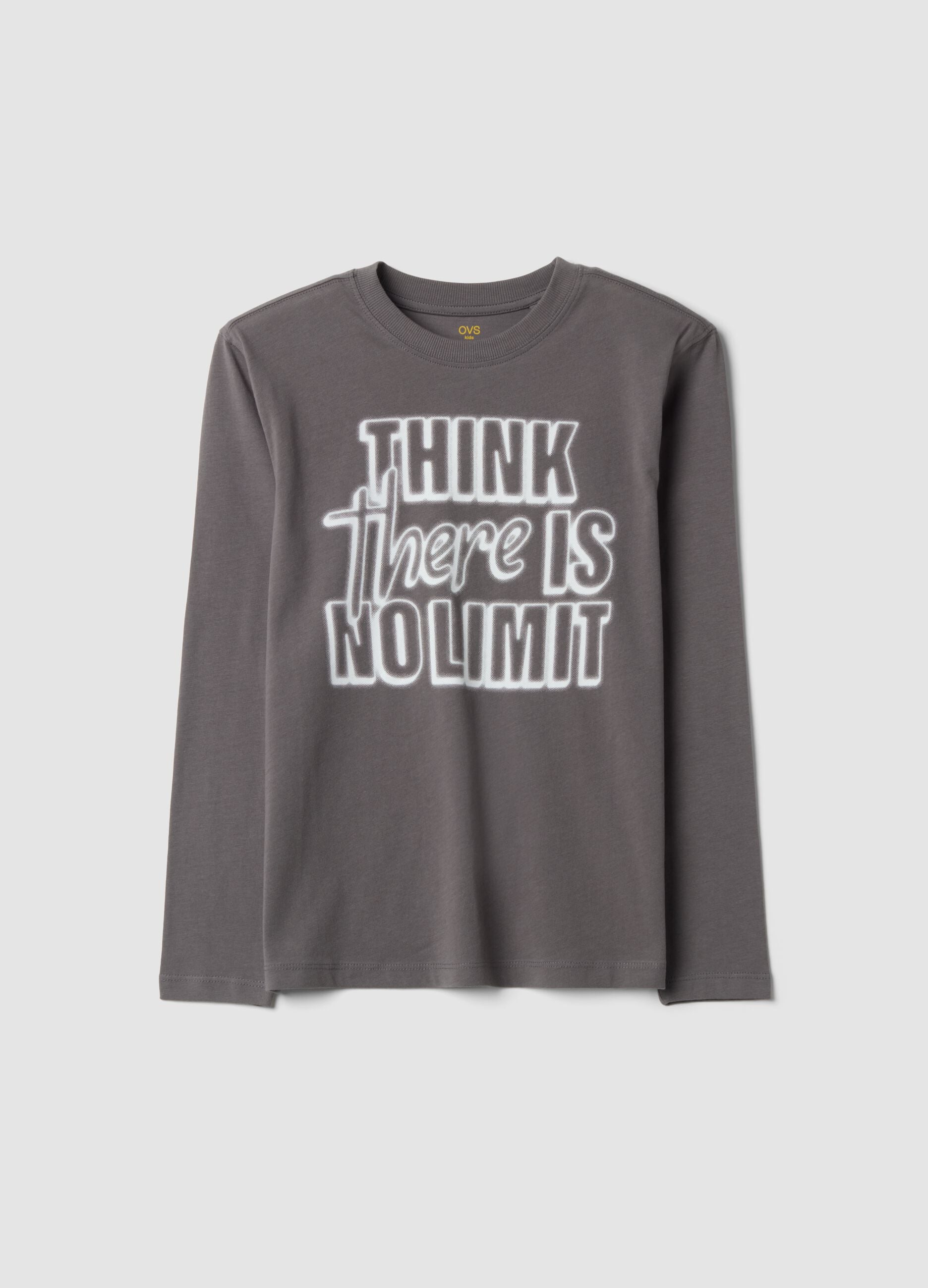 Grey crew-neck T-shirt in pure organic cotton