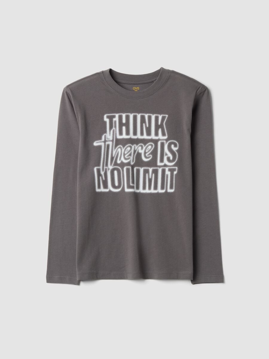 T-shirt grigia girocollo in puro cotone organico_0