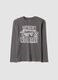 Grey crew-neck T-shirt in pure organic cotton_0