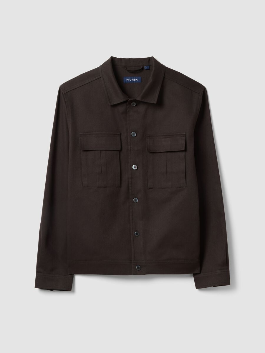 Brown cotton-linen blend jacket regular fit_1