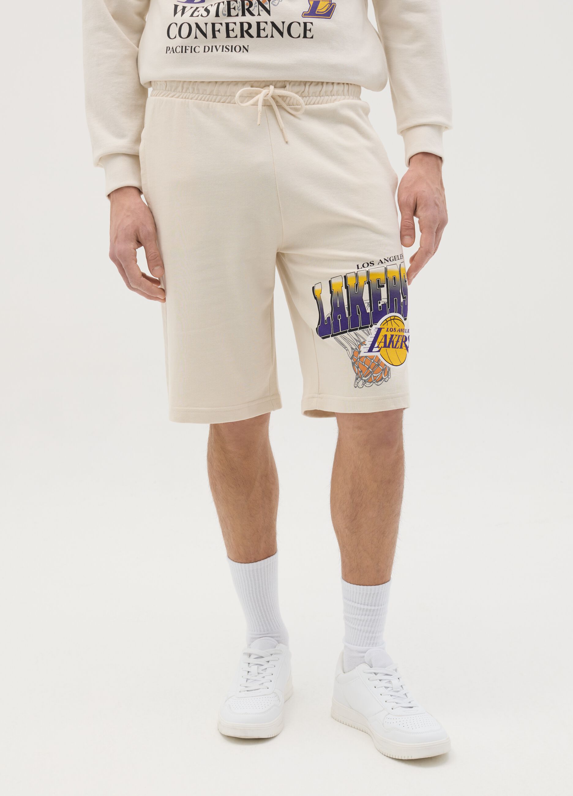 Bermuda jogger in felpa NBA Los Angeles Lakers