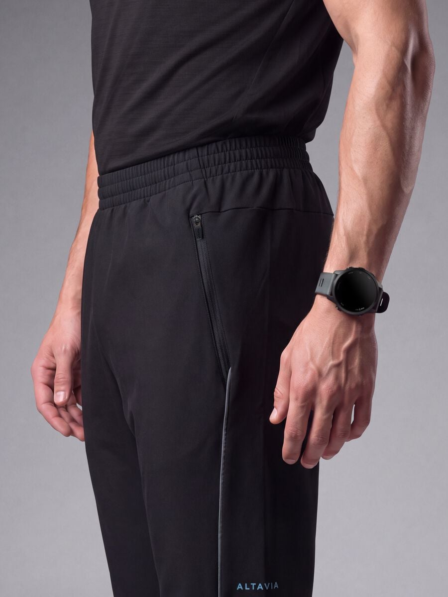 Pantaloni running neri in tessuto elasticizzato Easy Dry ALTAVIA_3