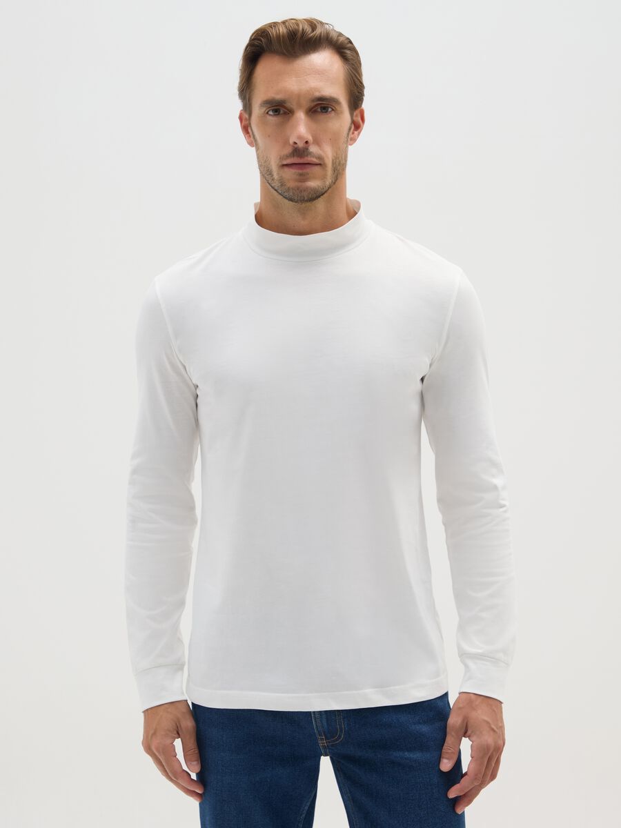 Maglia bianca in puro cotone italiano regular fit_0