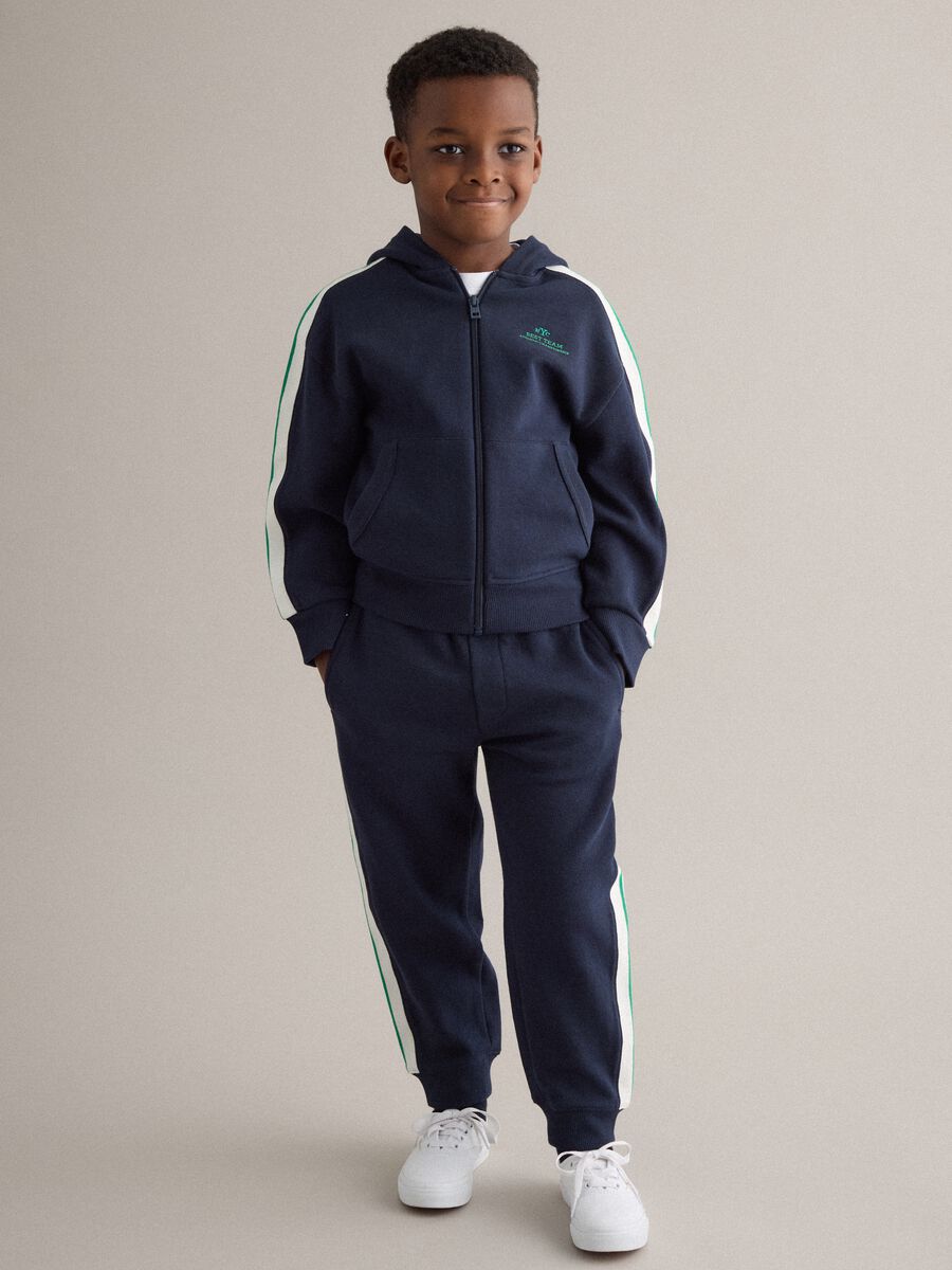 Multicolour striped cotton blend trousers for boys regular fit_0