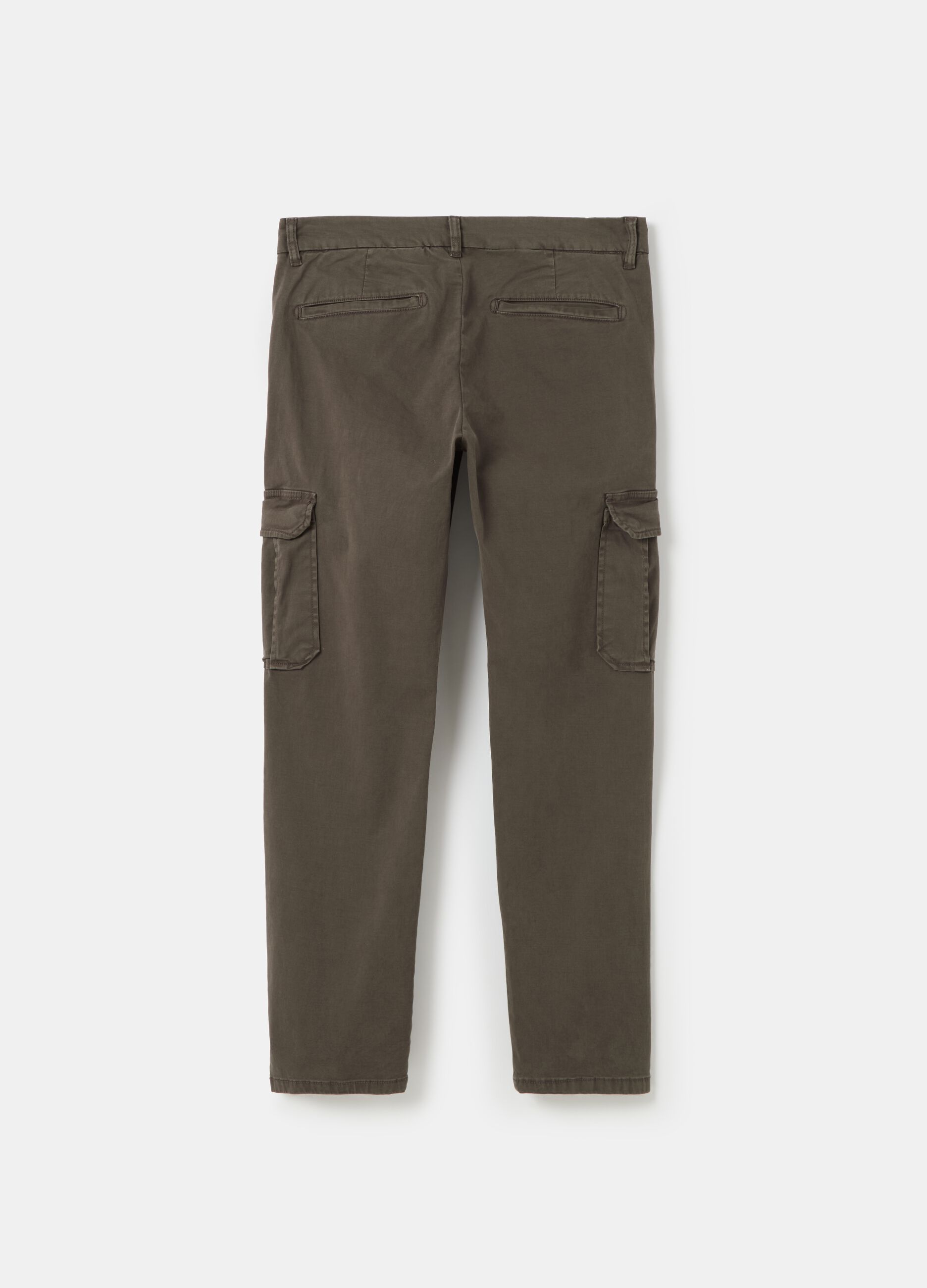 Pantalone chino cargo in cotone stretch