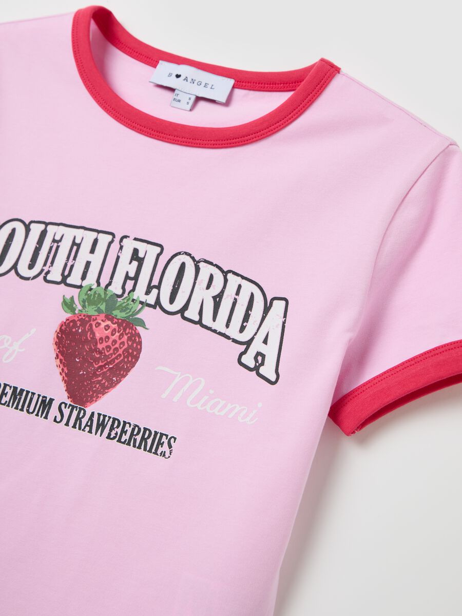 T-shirt with contrasting edging and print_5
