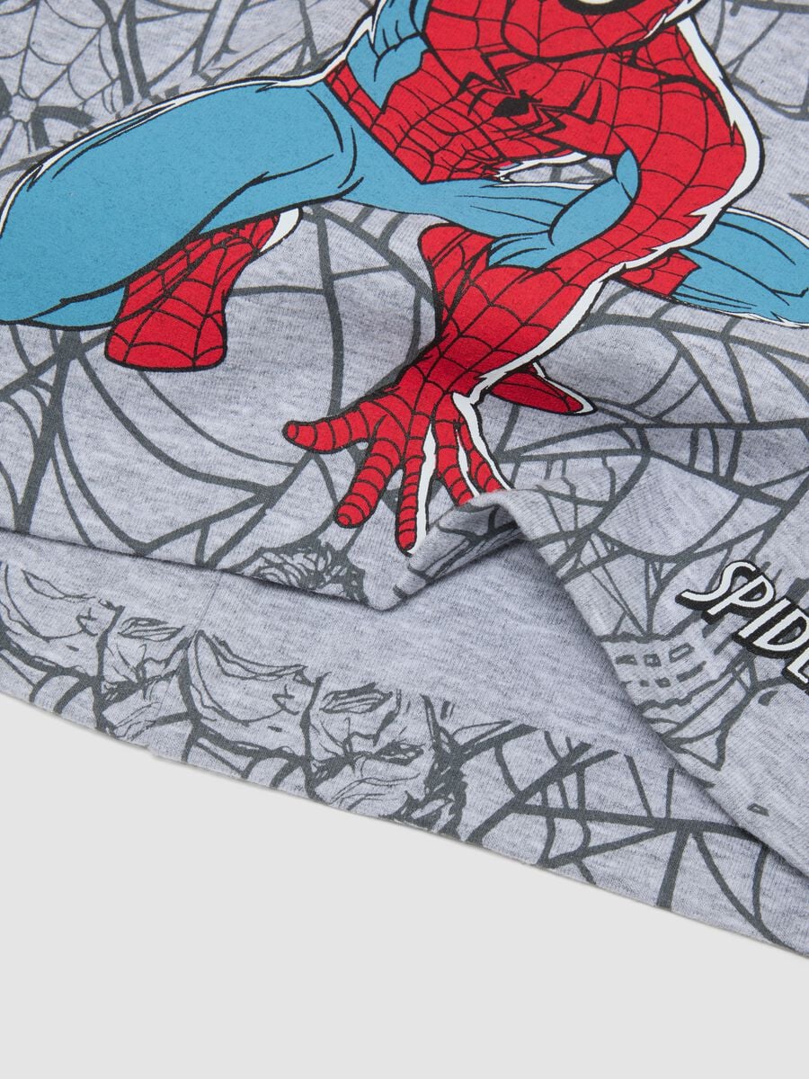 Sciarpa grigia in cotone elasticizzato con stampa Spider-Man per bambino_2