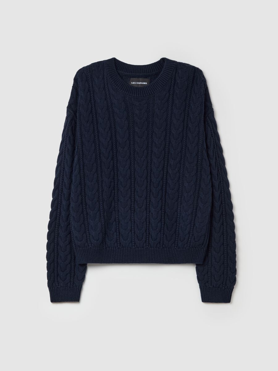Cable-knit pullover with round neck_4