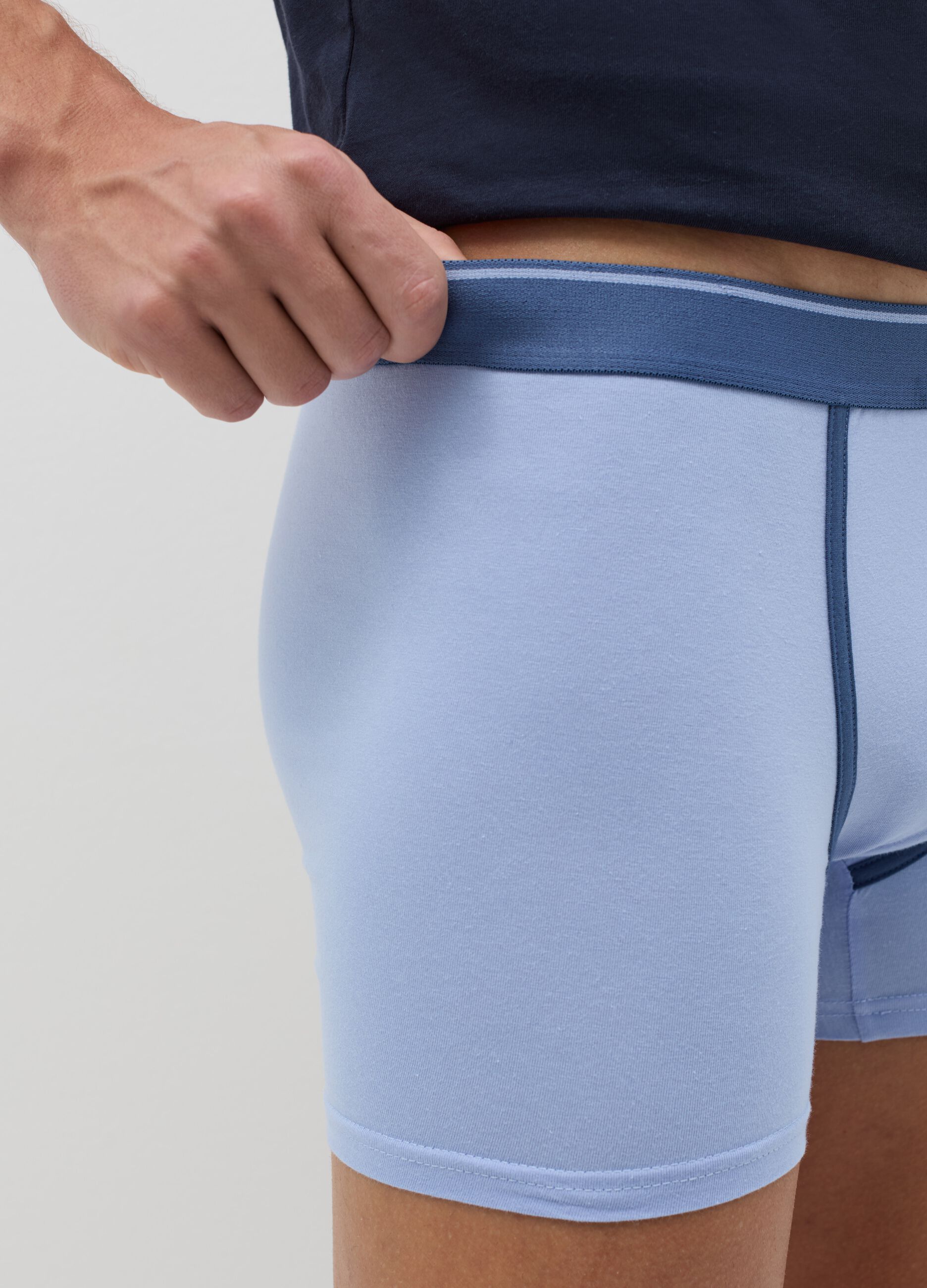 Three-pair pack midi boxer shorts in stretch cotton