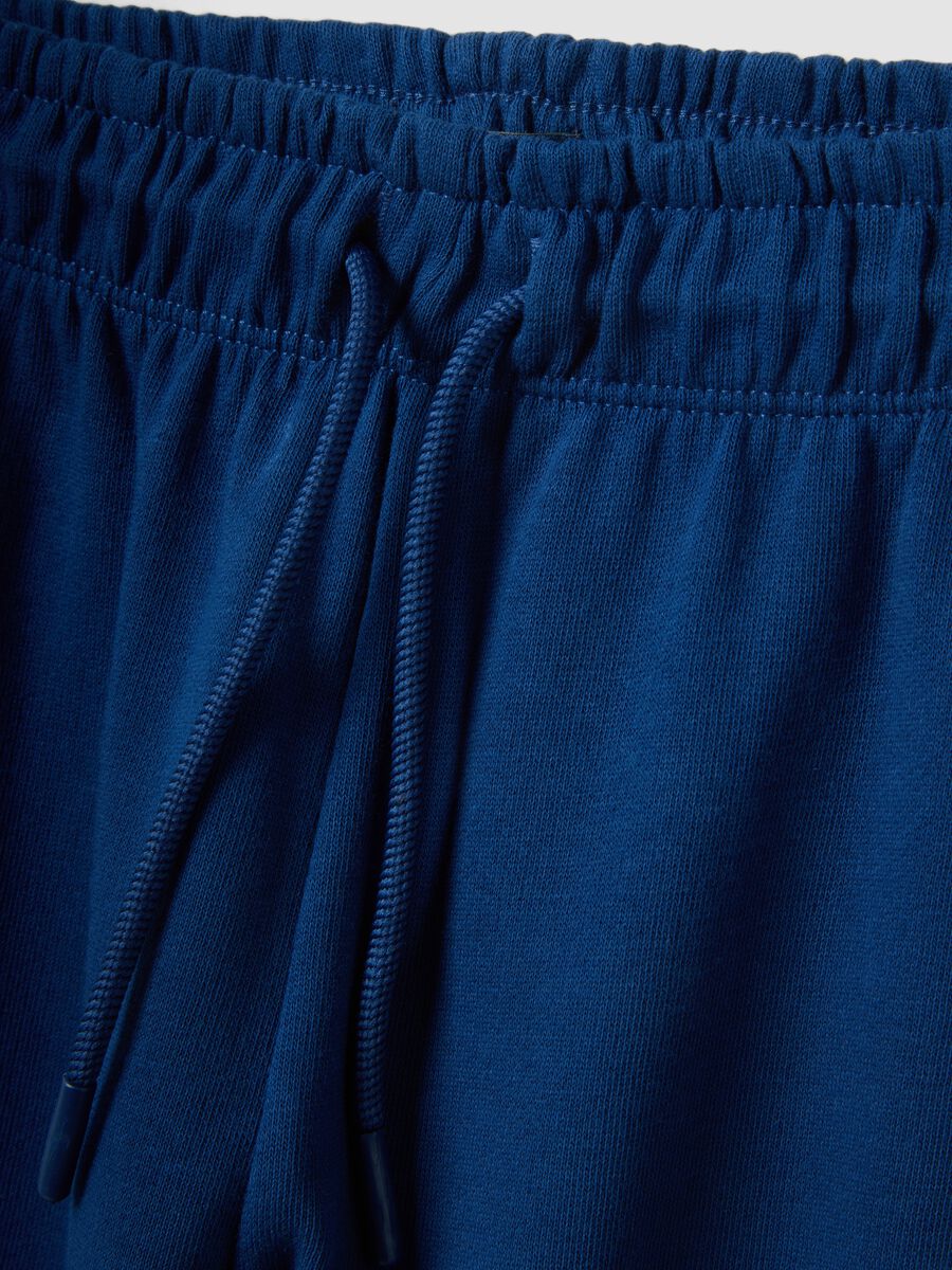 Kids' regular fit pure cotton blue jogger trousers_2