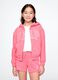 Girls' Regular Fit Pink Cotton Blend Hoodie with Zip_3