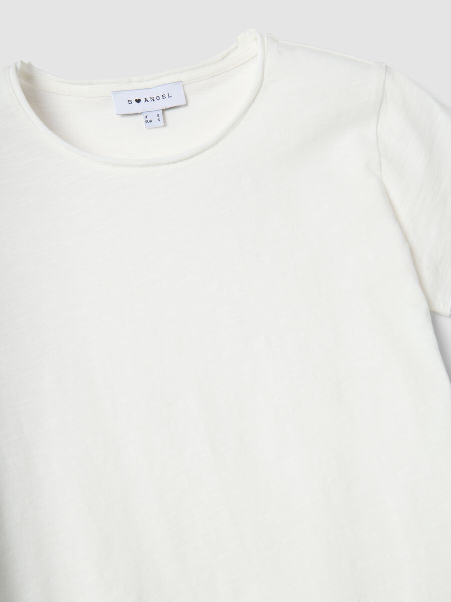 White pure cotton short-sleeve T-shirt, regular fit_5