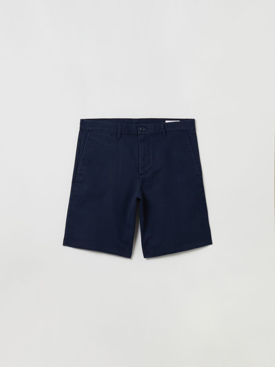 Stretch cotton Bermuda shorts_1