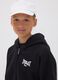 Black cotton-blend hooded zip hoodie_2