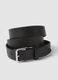 Black genuine leather belt with metal buckle_2
