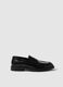 Black genuine leather loafers_0