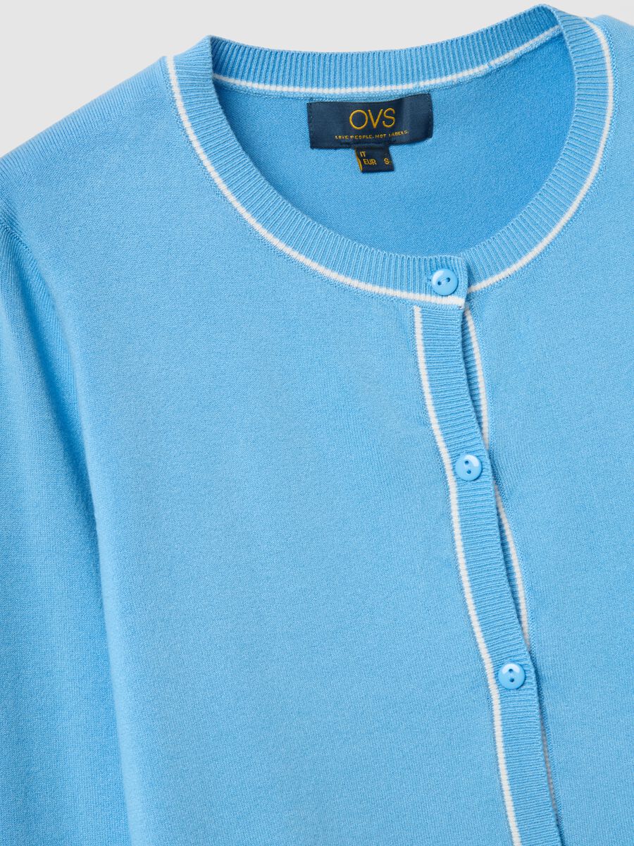 Blue viscose blend cardigan regular fit with buttons_1