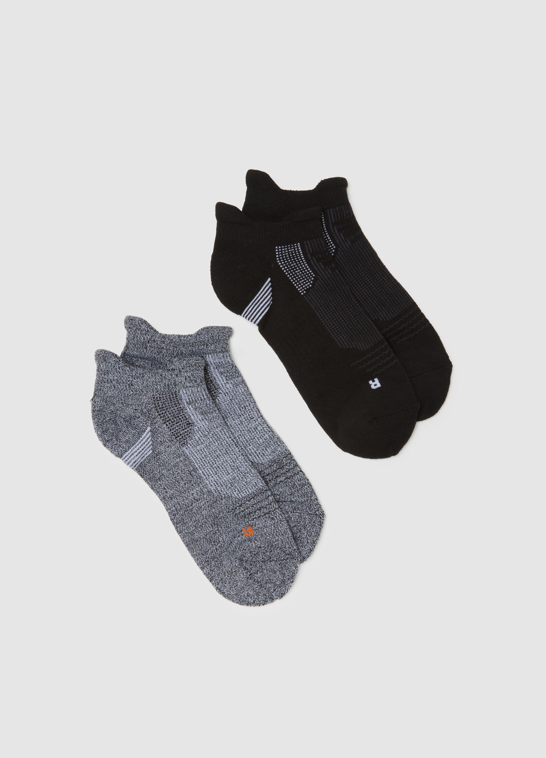Two-pack of sports socks in multicolor stretch fabric