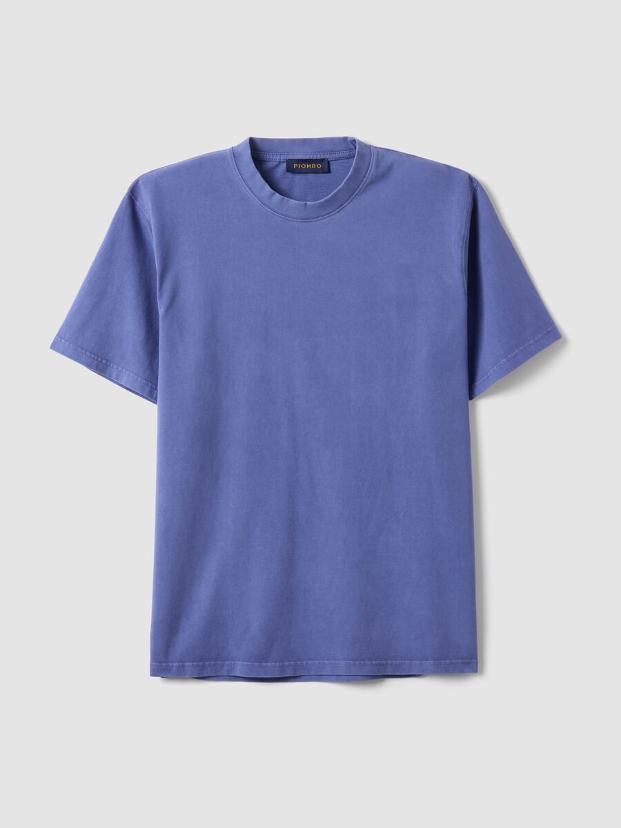 Blue pure cotton T-shirt with relaxed fit_4