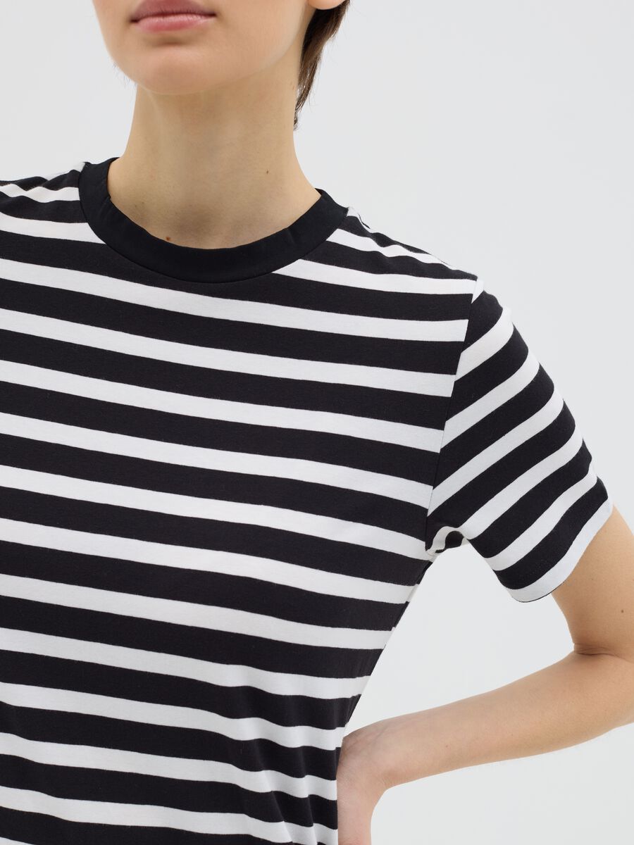 Midi dress in striped stretch cotton_2