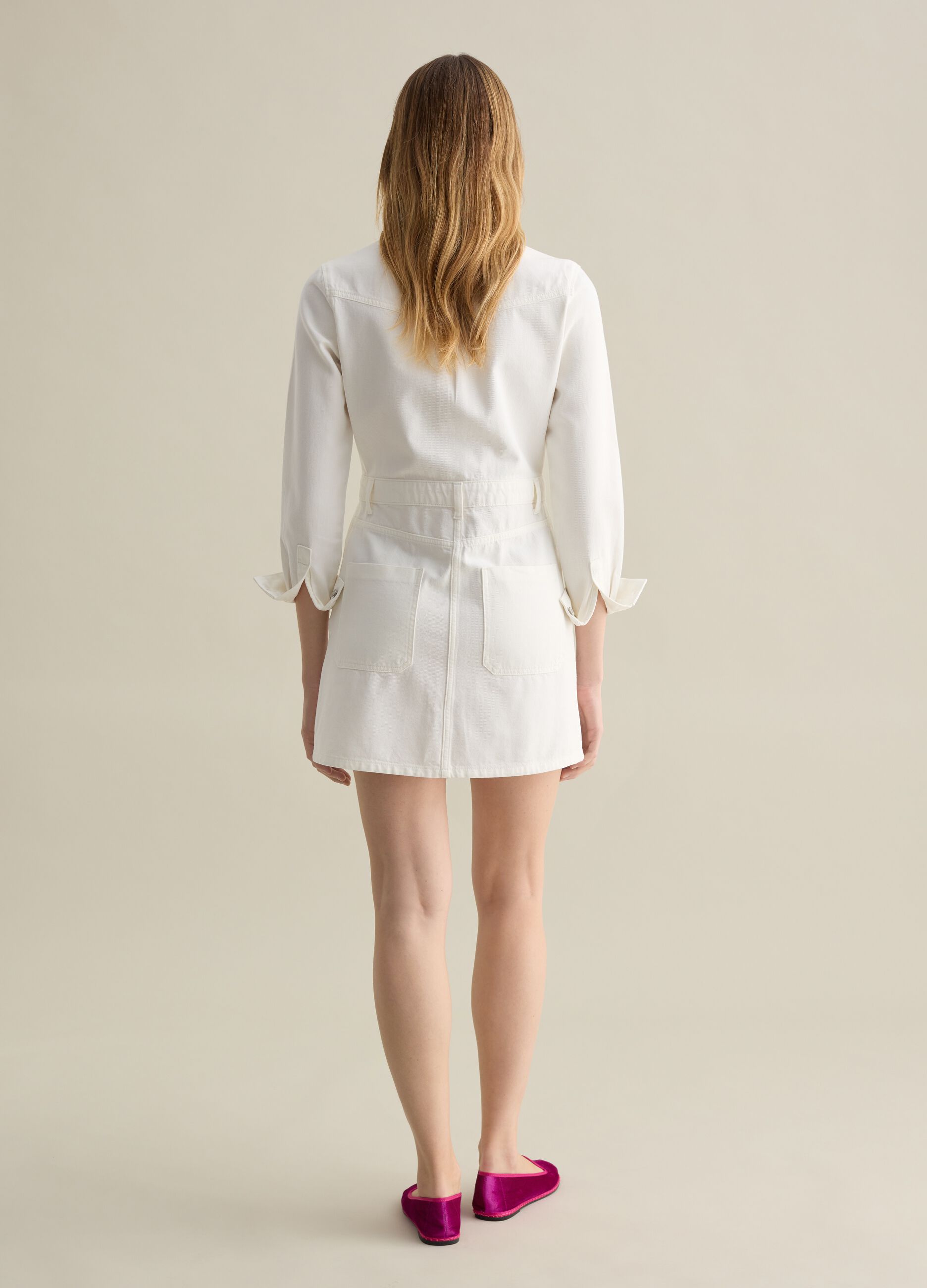 Denim shirt dress with buttons