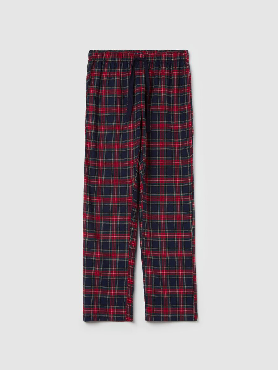 Pyjama trousers in flannel with tartan pattern_4