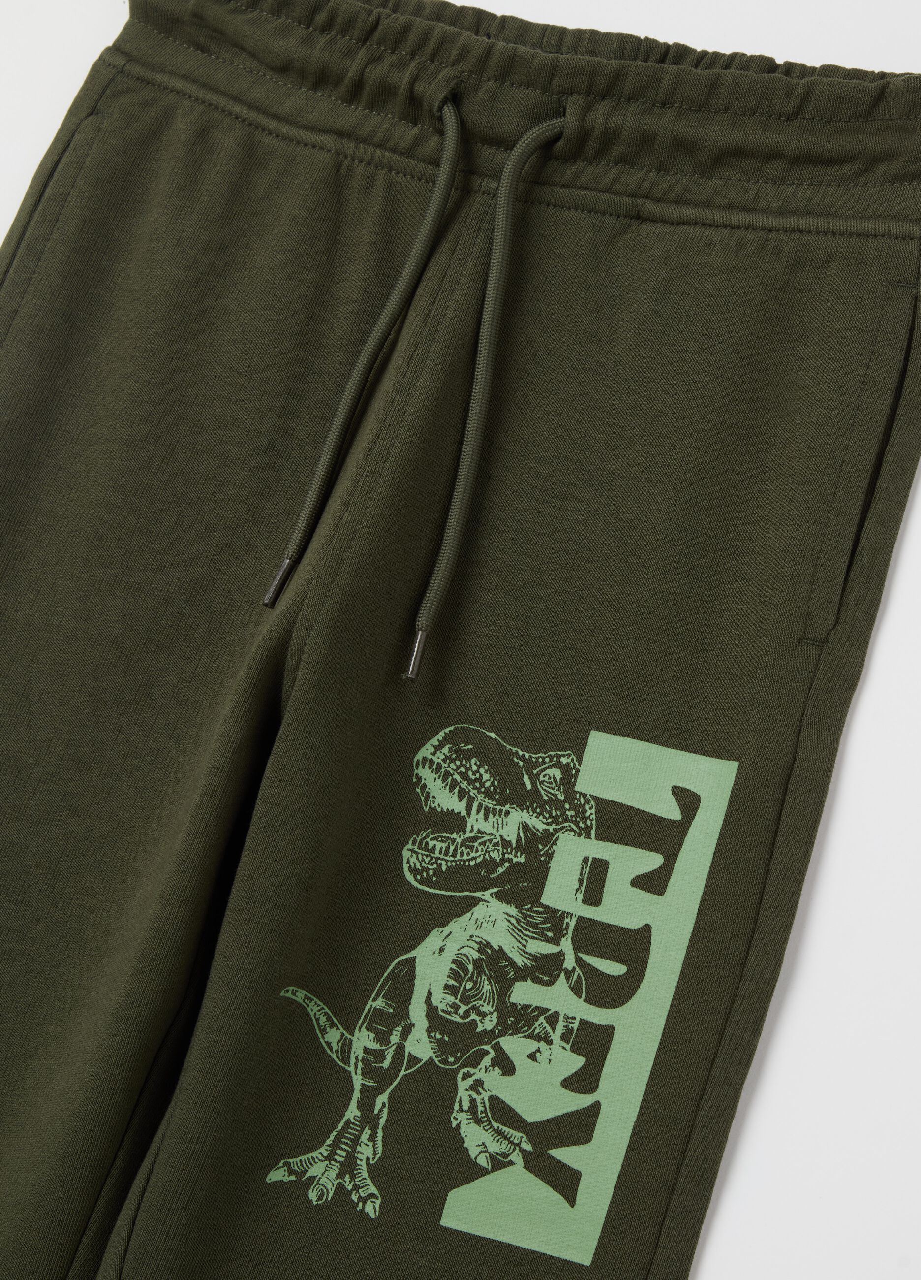 Joggers in cotone con coulisse e stampa 