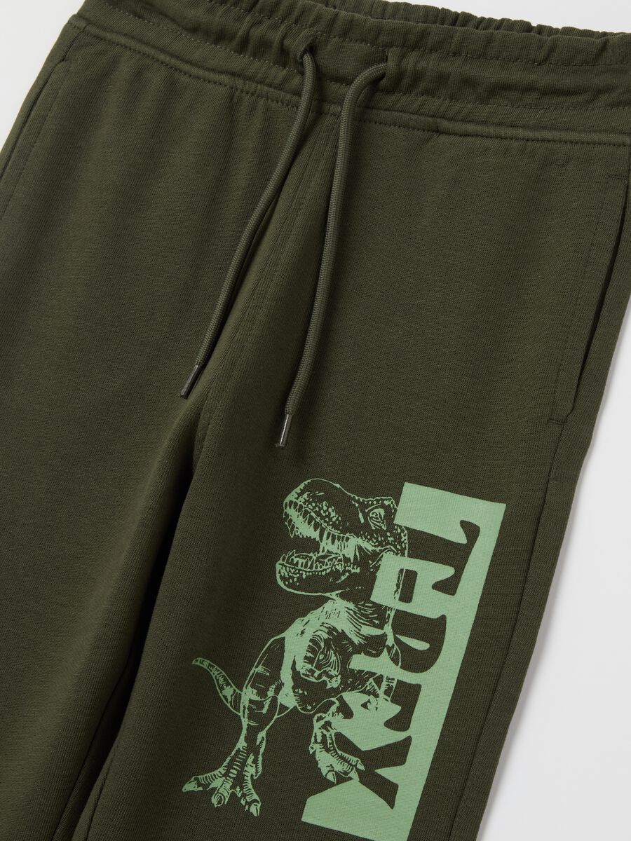 Cotton joggers with drawstring and print_2