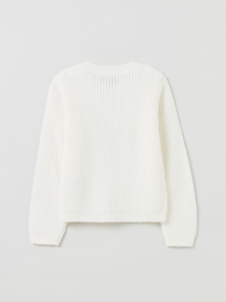 Pullover girocollo con trecce_1