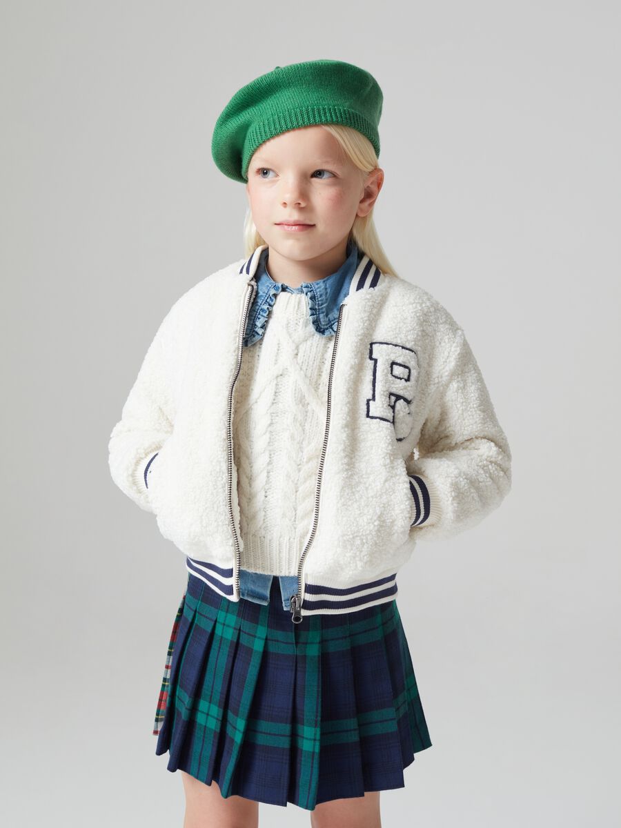 Bomber in teddy con ricamo_0