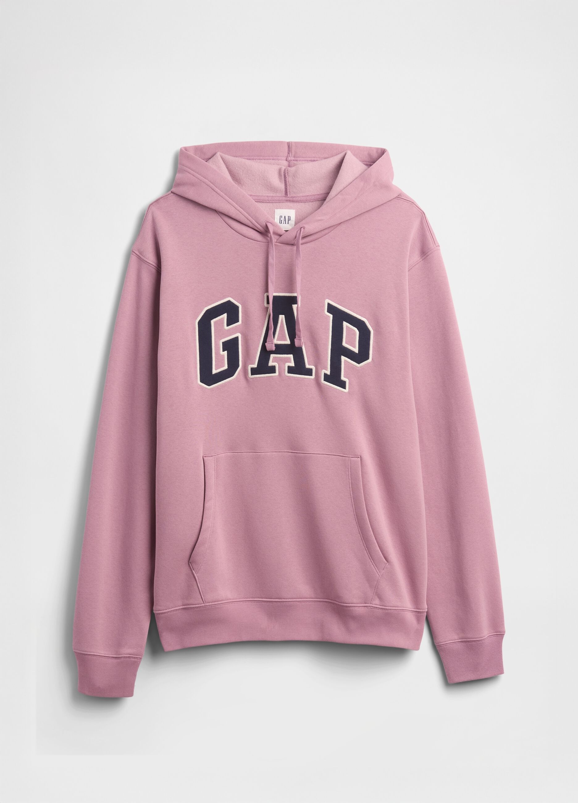 Felpa rosa con cappuccio e logo