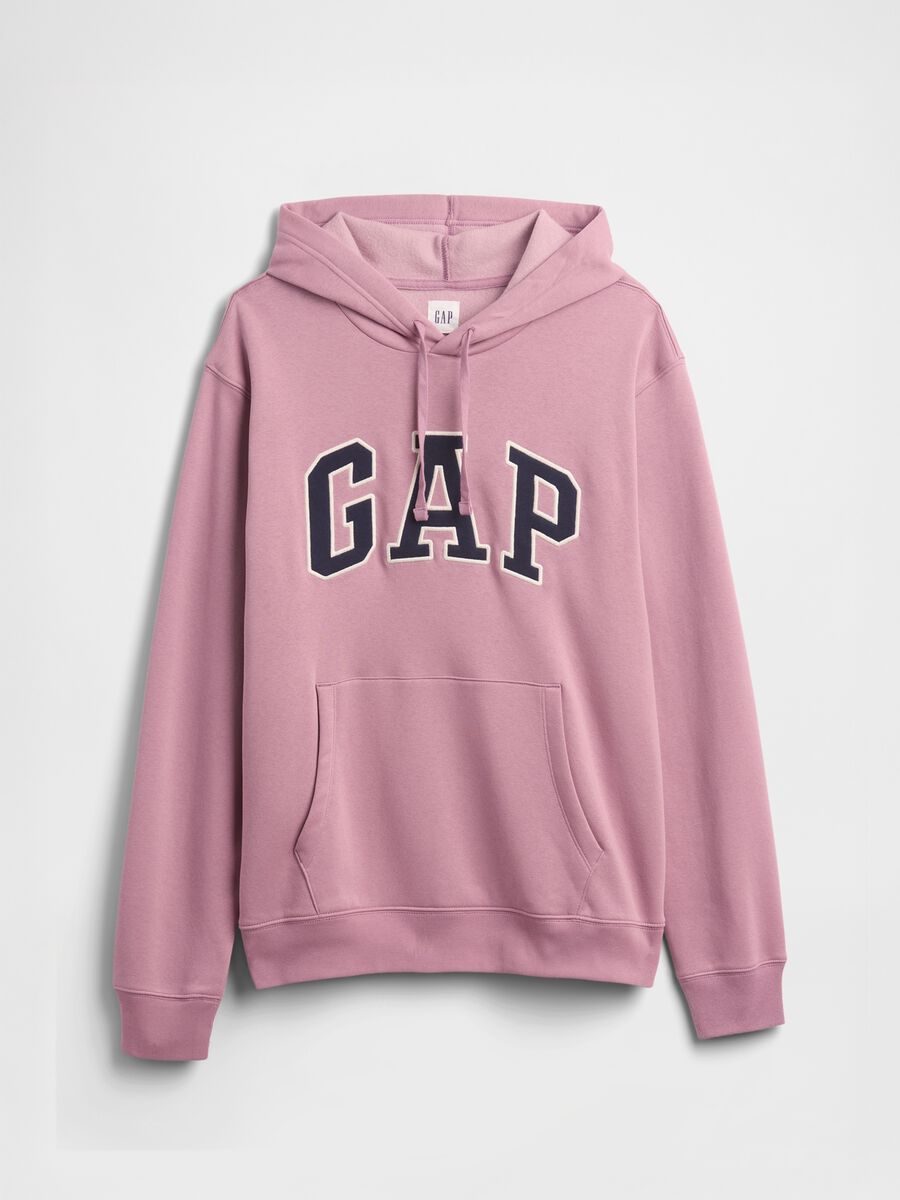 Felpa rosa con cappuccio e logo_3