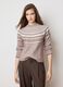 Beige high-neck regular fit knitted jumper_1