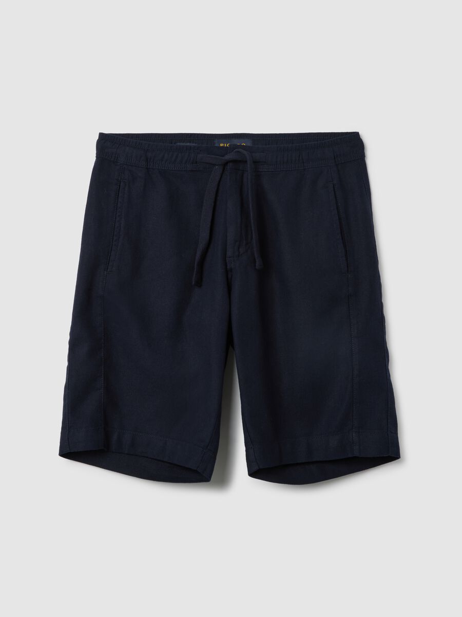 Men's Regular Fit Blue Cotton Shorts_0
