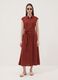 Red midi dress in pure viscose with tie belt, regular fit_1