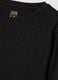 Black crew-neck pure cotton T-shirt with rhinestones, regular fit_1