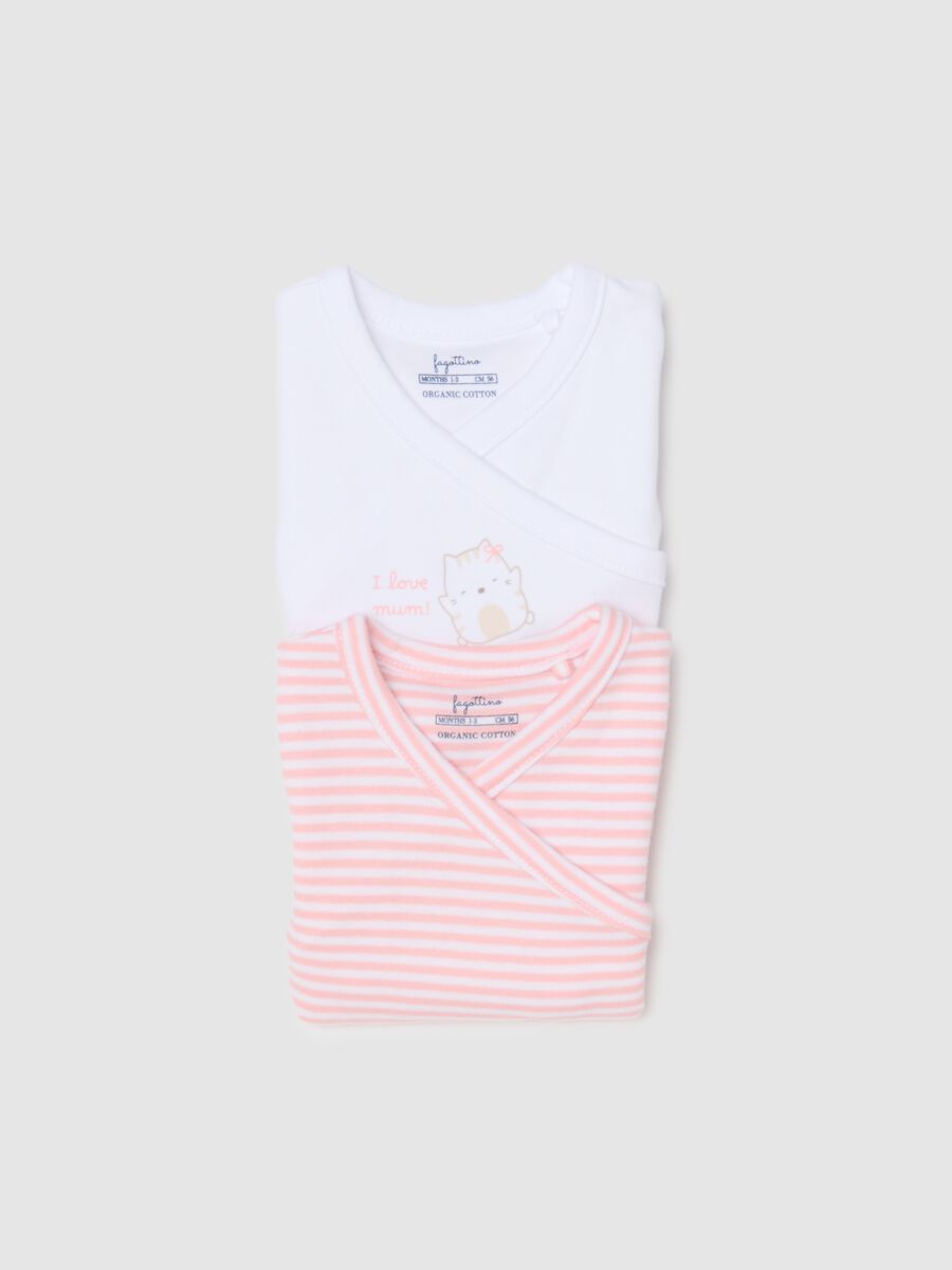 Pack of short-sleeved multicolor bodysuits for baby girls made from pure cotton_3