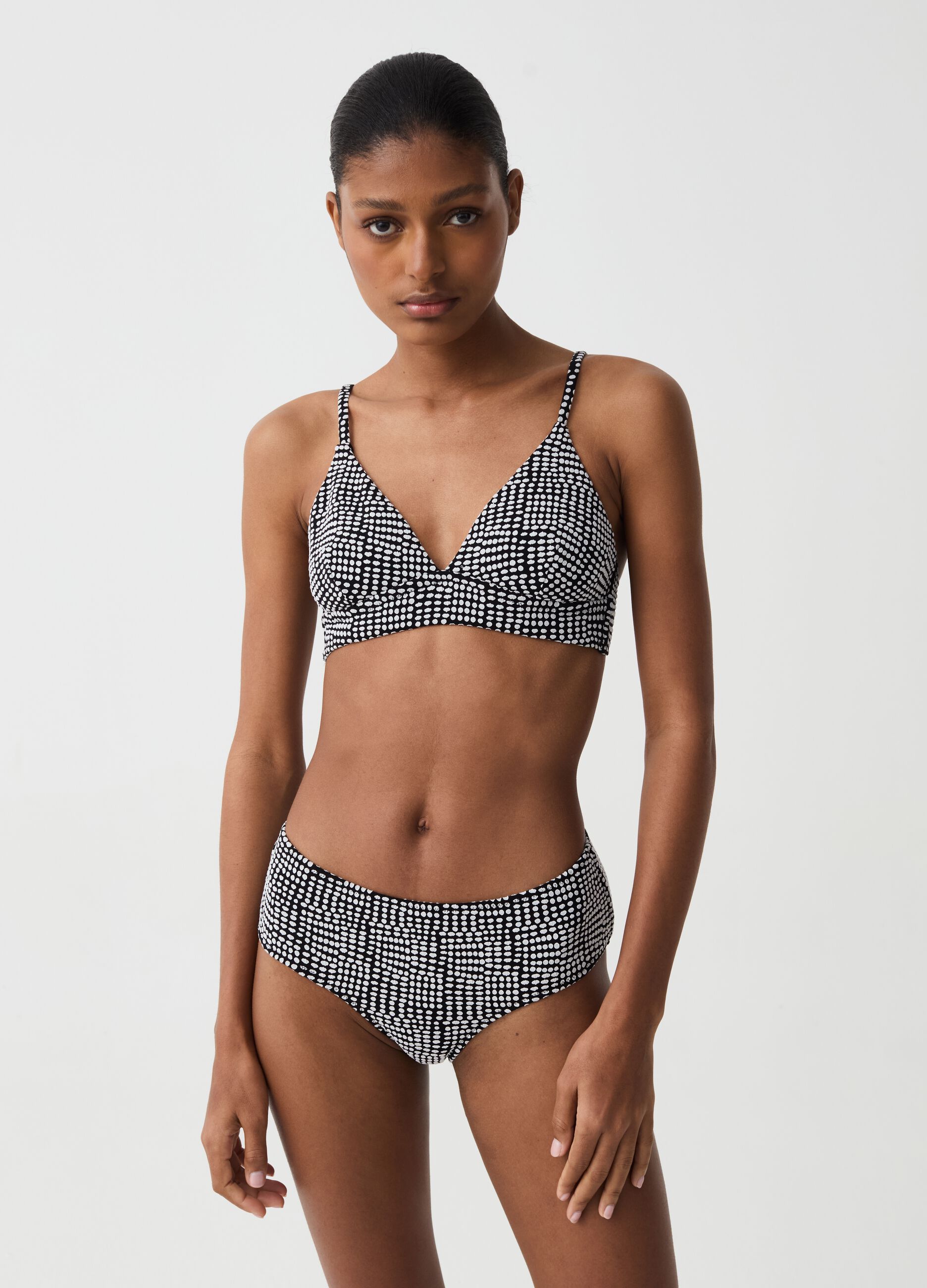 Top bikini bralette con stampa