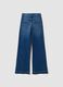 Jeans blu in cotone elasticizzato wide leg_2