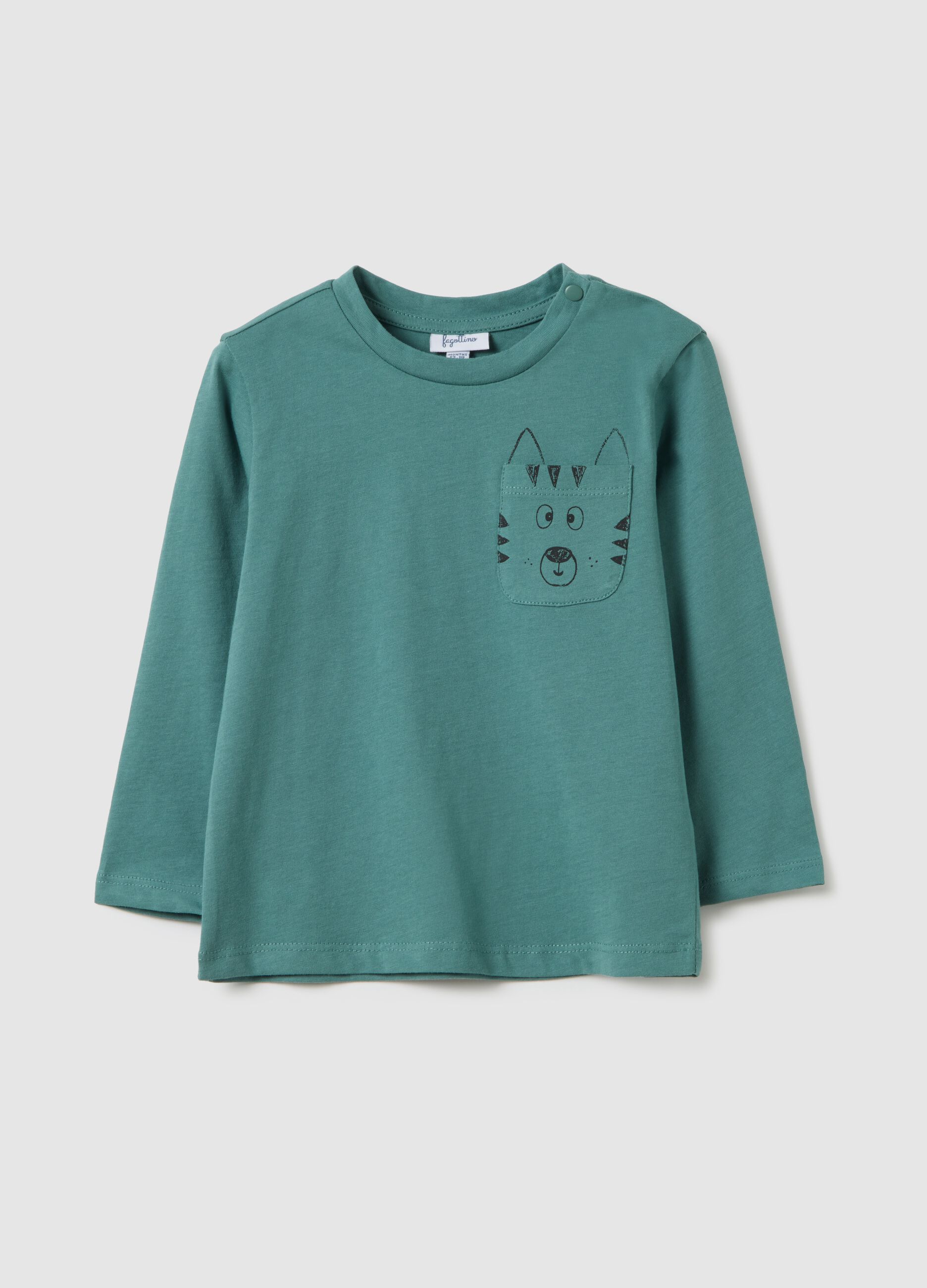 T-shirt in puro cotone verde regular fit